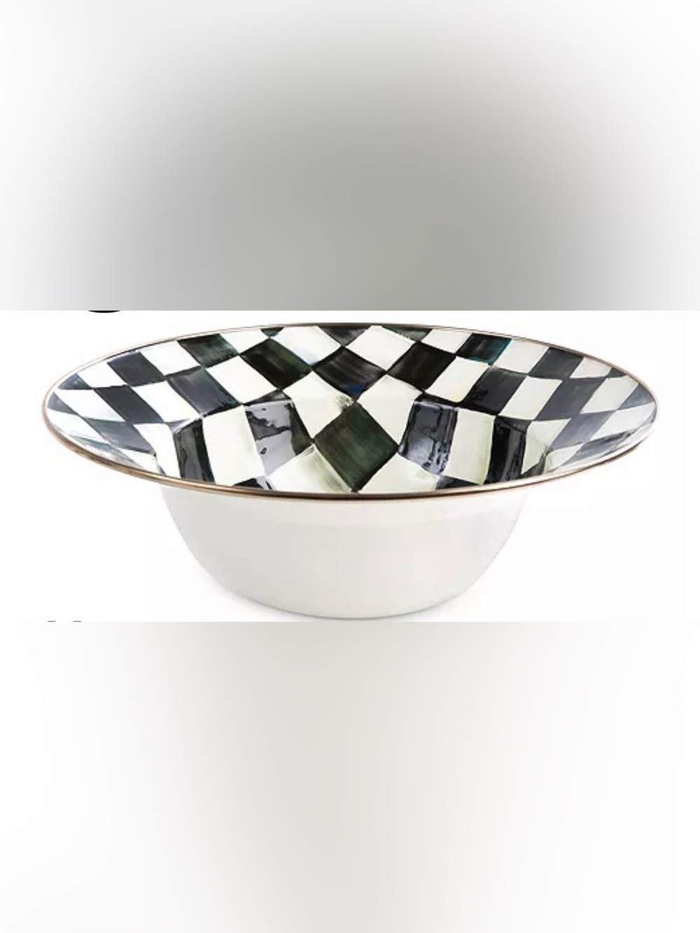 MacKenzie-Childs Black and White Courtly Check Serving Bowl - Picture 2 of 8